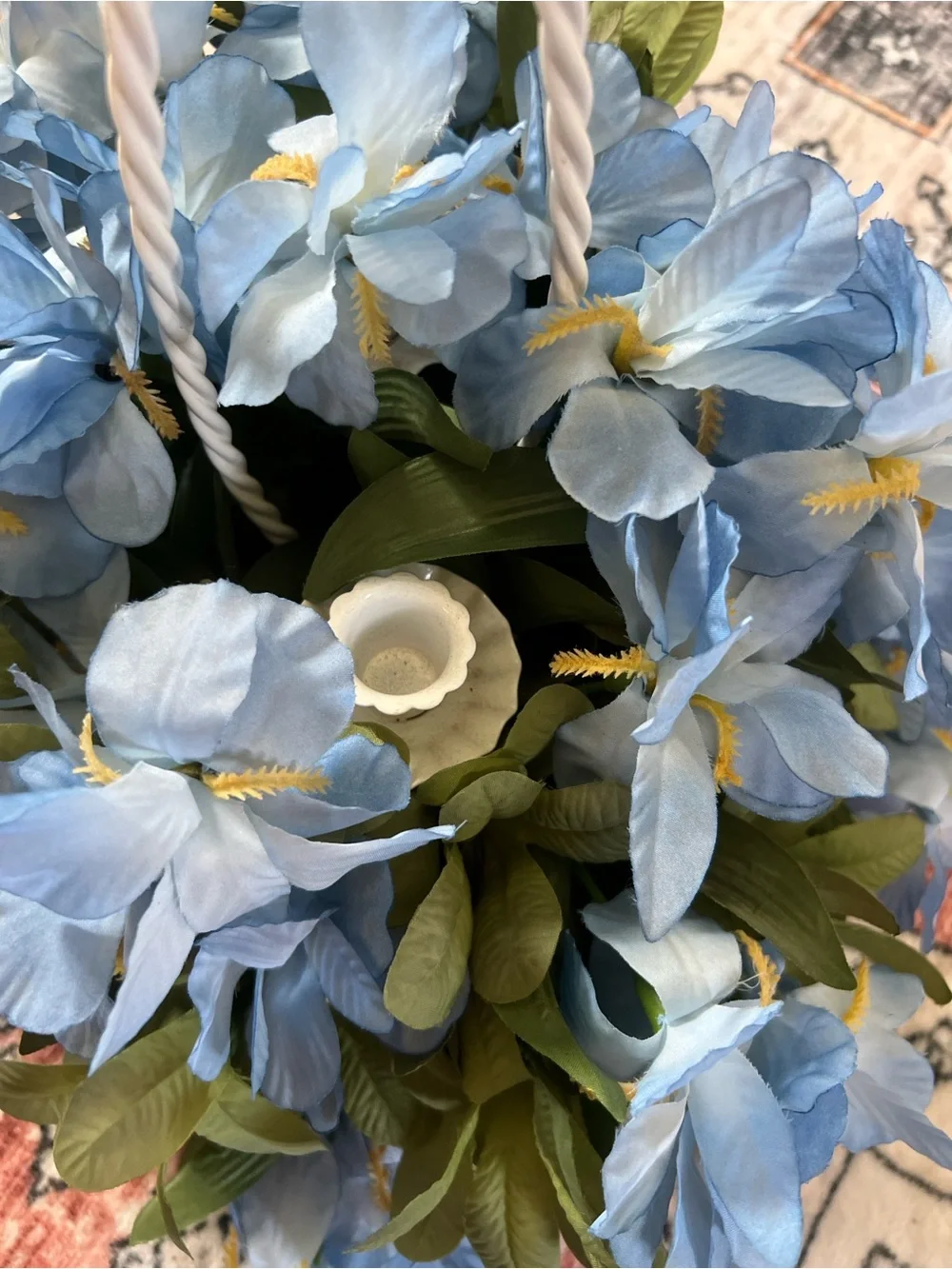 Blue Artificial Flower Basket - Unbranded
